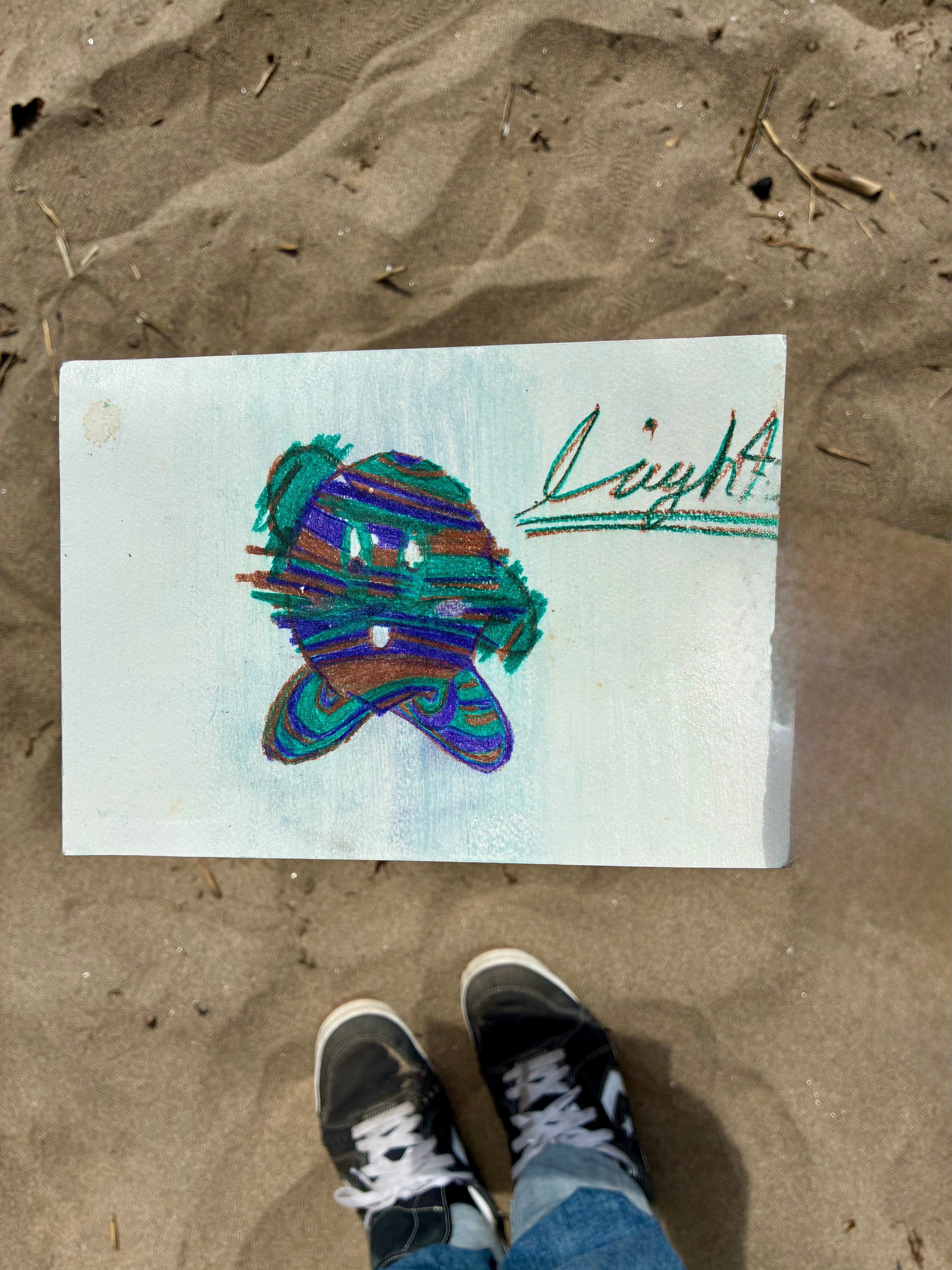 Drawing on postcard