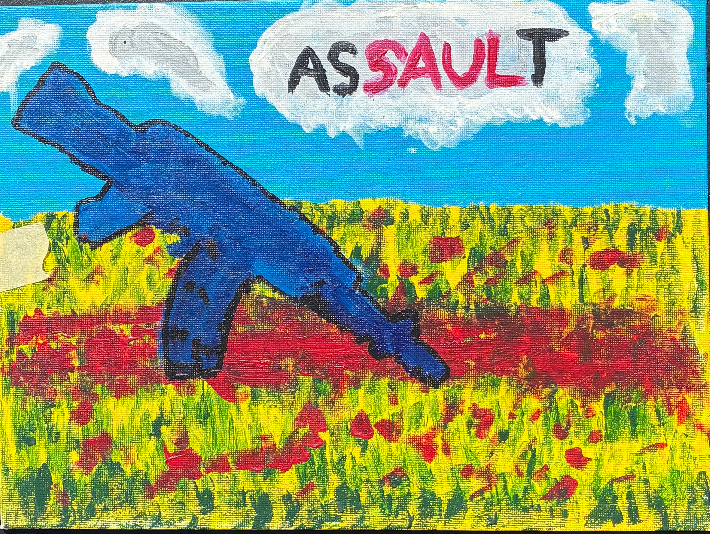 Painting canvas on acrylic